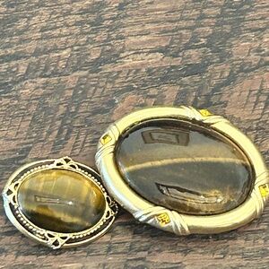 Two Tiger’s Eye Pins